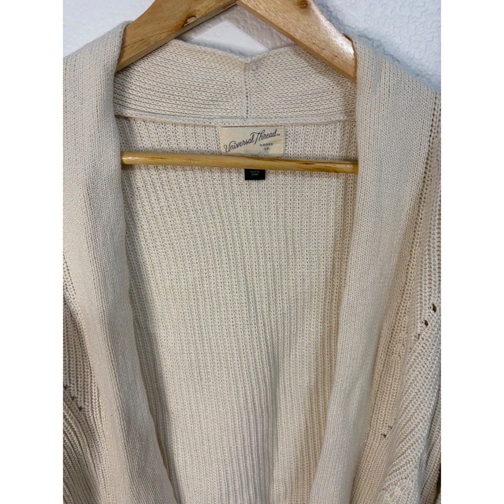 Universal Thread Cream Shaker Knit Open Front Cardigan Sweater Womens Small - Picture 3 of 6